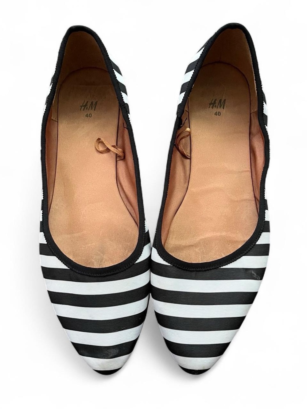 H&M Black White Striped Flats